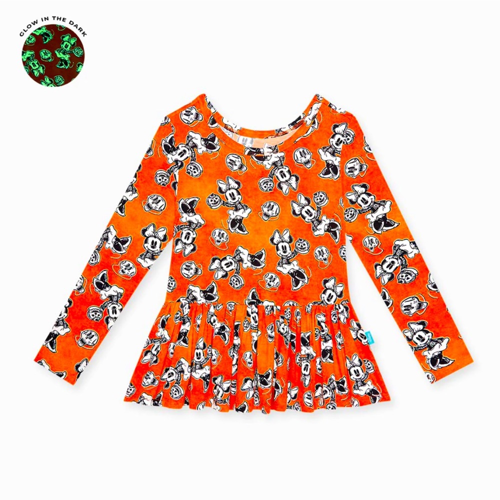 Posh peanut Minnie Halloween glow in the dark peplum top